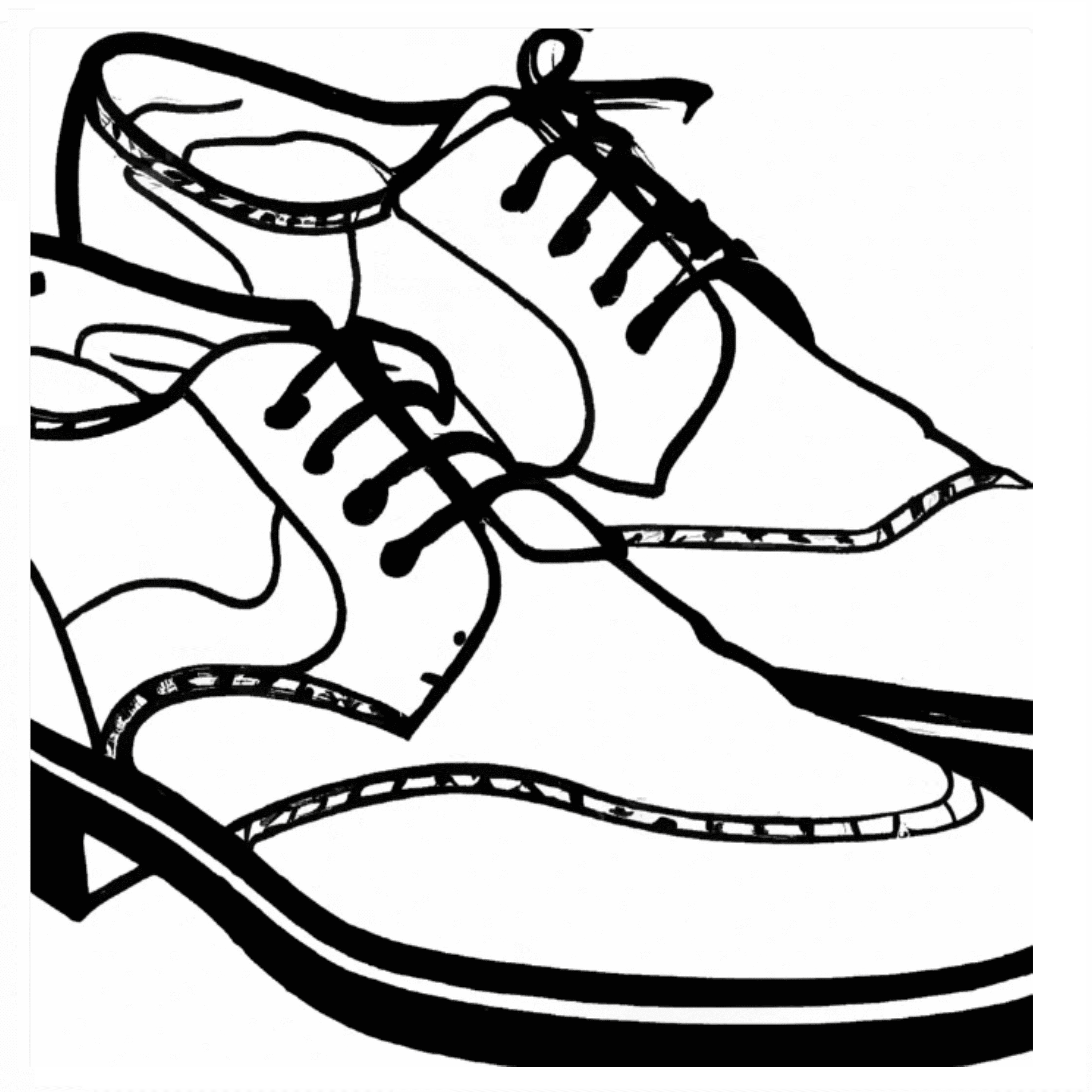 Line drawing of a pair of shoes