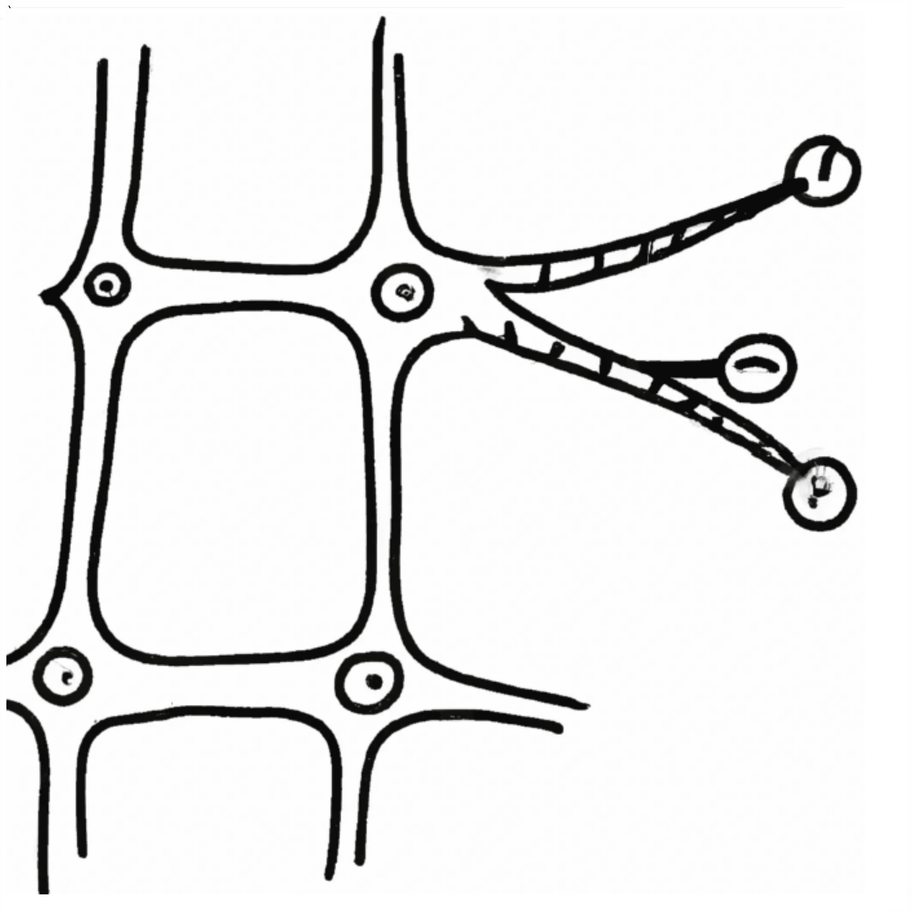 Line drawing of a neural network